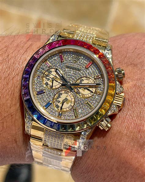 rolex rainbow yellow gold